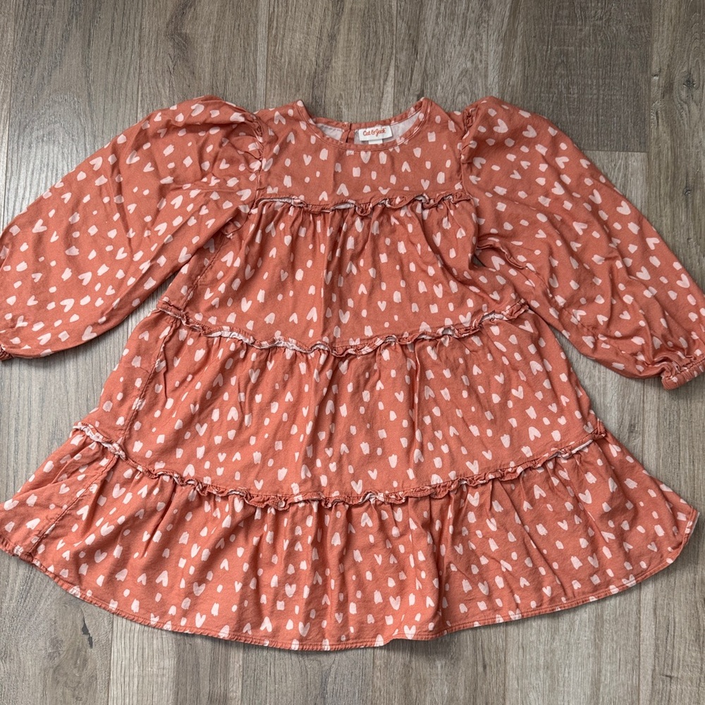 Cat & Jack Girl Oversized Orange Fall Dress Size M (7/8)